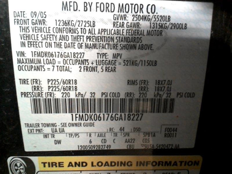 Used 2006 Ford Freestyle Transmission Freestyle Transmission Tran